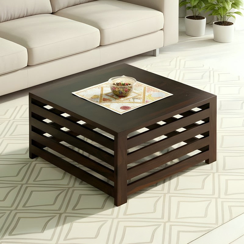 Qervo Sheesham Wooden Center Table - Taupe