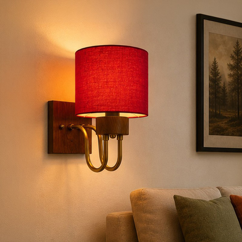 Aurevia Loop Cotton Wall Lamp - Red