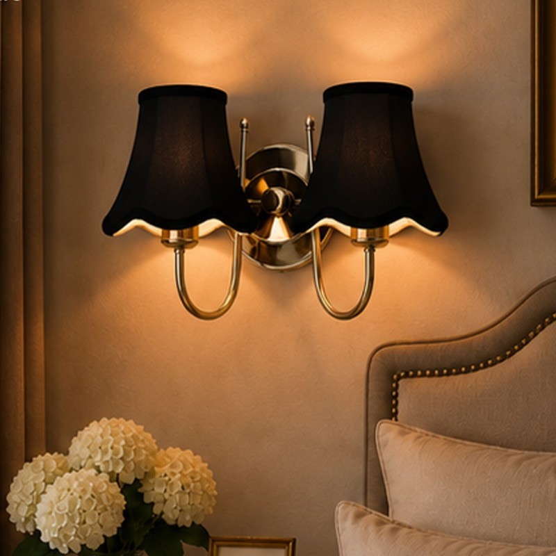 Auremont Duo Cotton Wall Lamp - Black