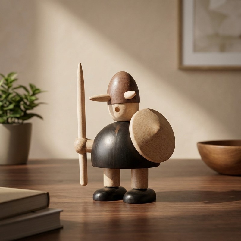 Shieldborn Warrior Wood Showpiece