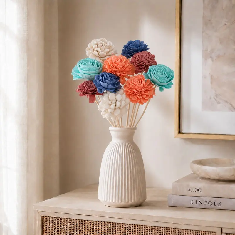 Candy Pastel Sola Wood Artificial Flower Sticks - Set of Ten