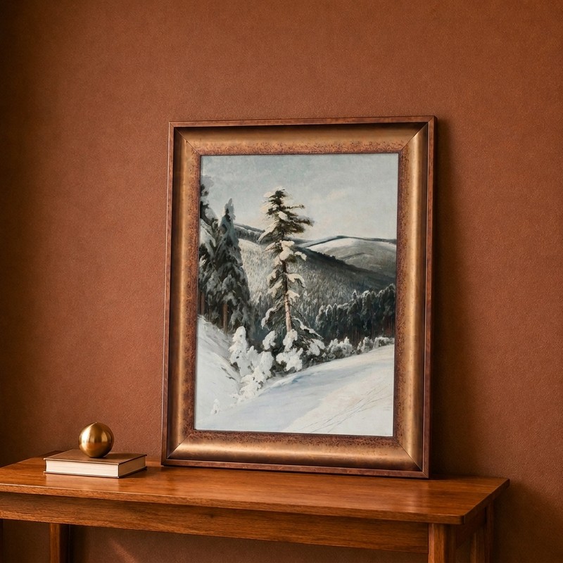 Snowy Pines Canvas Wall Painting