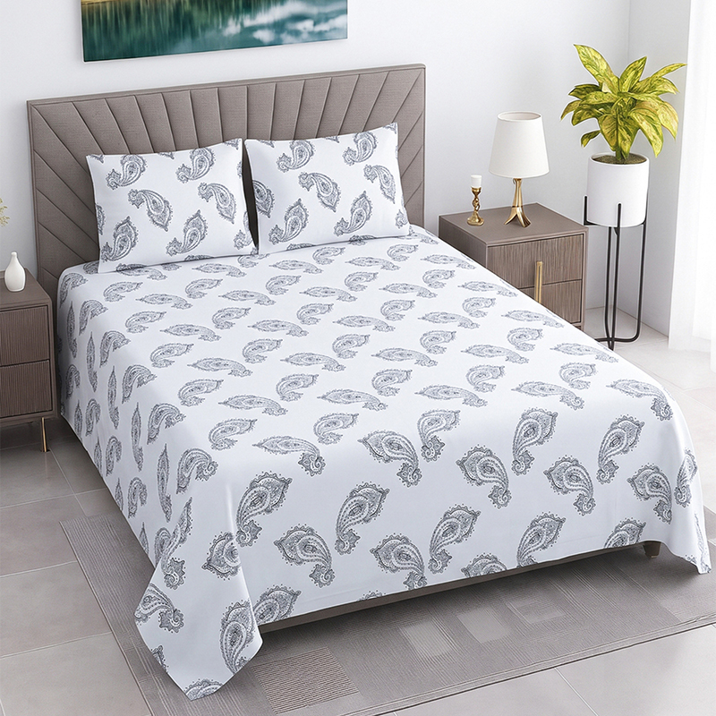 BlossomWeave Cotton Bedsheet - 330 TC - King