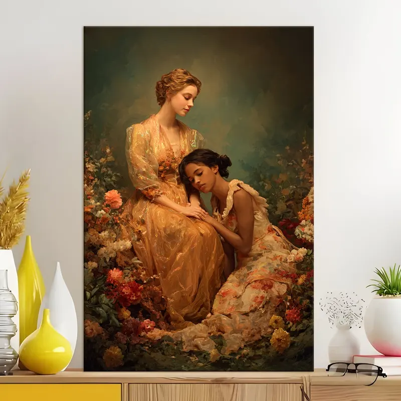 Blossoming Serenity Portrait Canvas Wall Painting