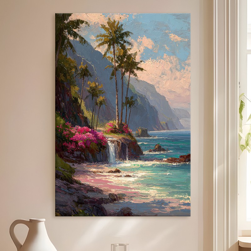 Island Bloom Gallery Wrapped Canvas Wall Painting