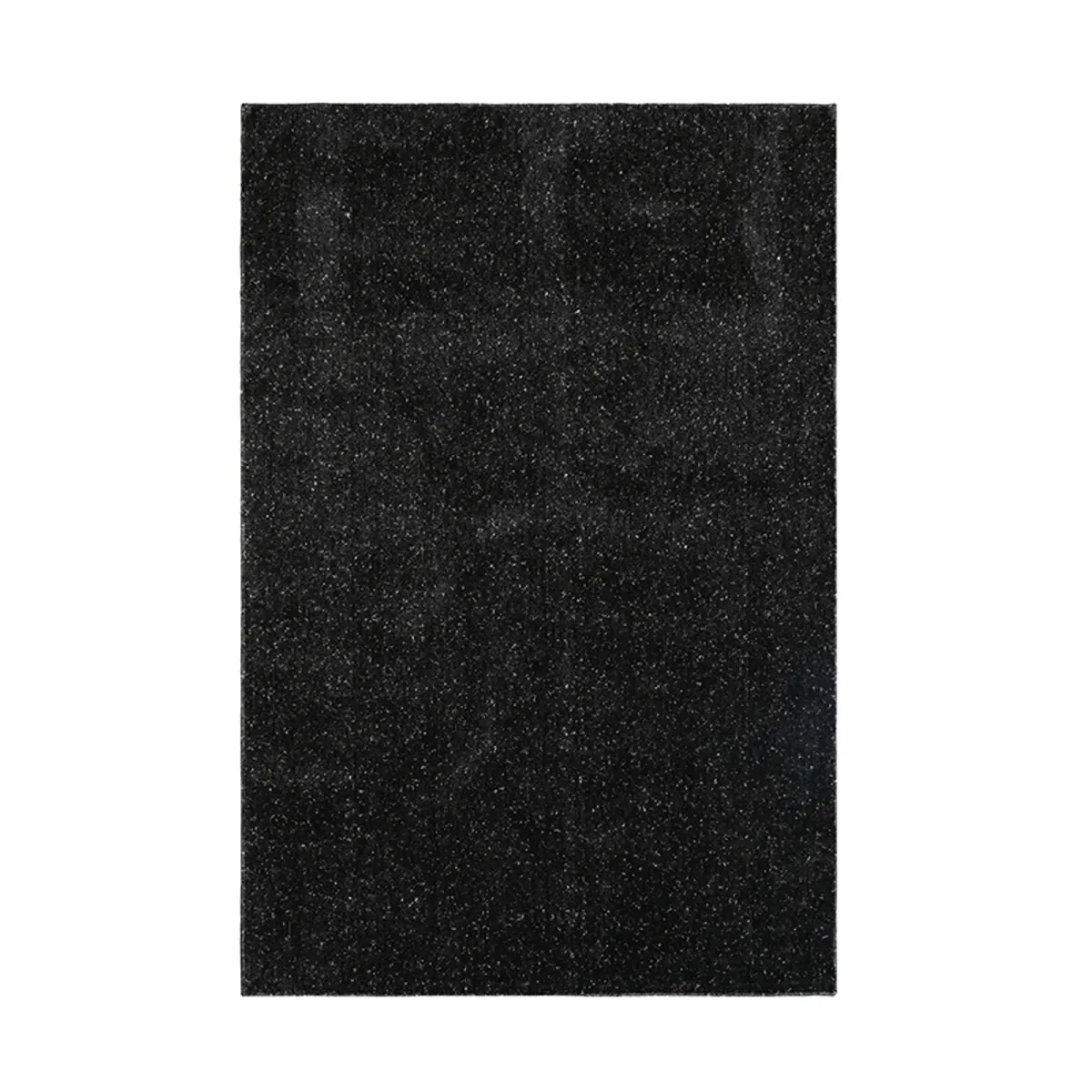 Black rectangular carpet shown flat against a white background