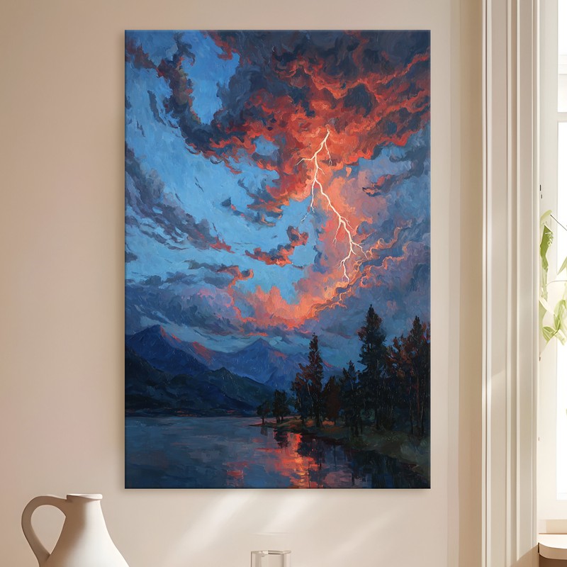 Stormy Horizon Gallery Wrapped Canvas Wall Painting
