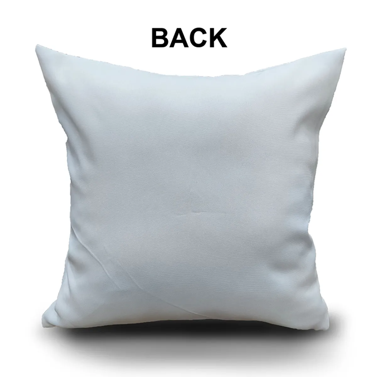 Plain off-white back of a square cushion cover