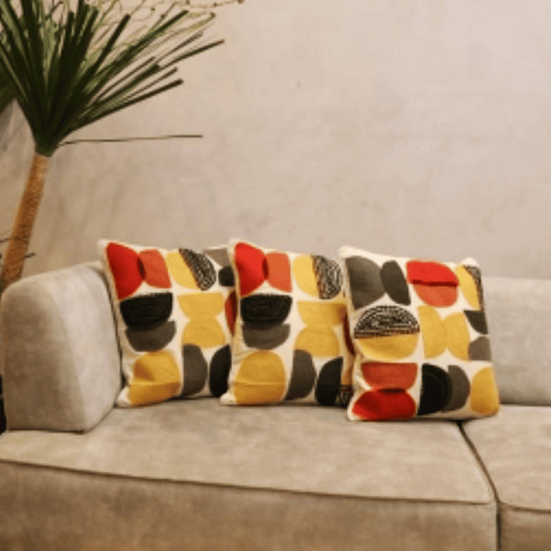 Squish Squad Tufted Cushion Cover (Multicolor) - Set Of Three