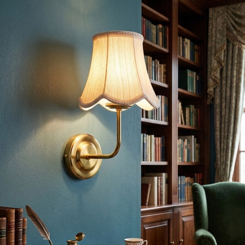 Auremont Study Cotton Wall Lamp - White