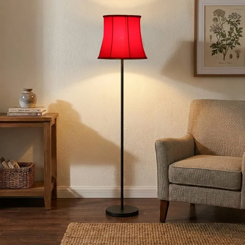 Scarlet Flare Cotton Floor Lamp