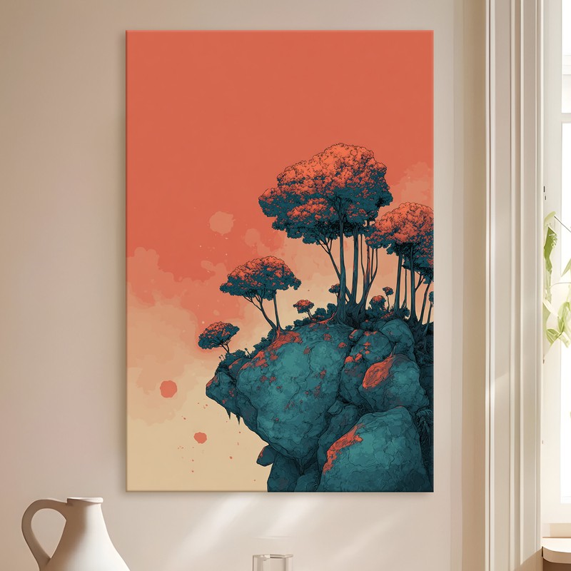 Coral Pine Gallery Wrapped Canvas Wall Painting
