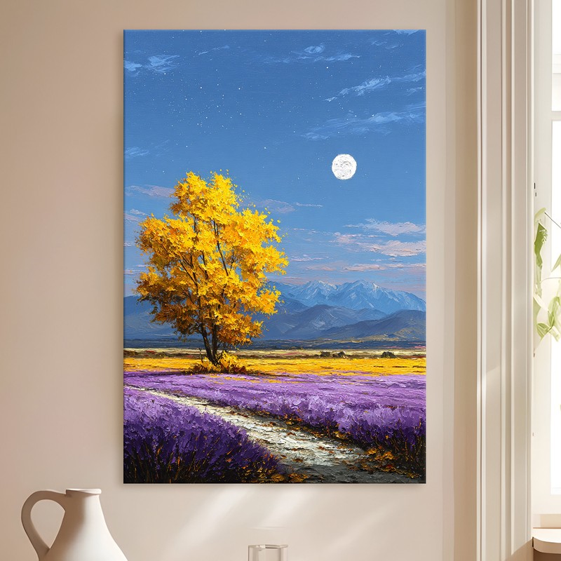 Golden Tree Gallery Wrapped Canvas Wall Painting