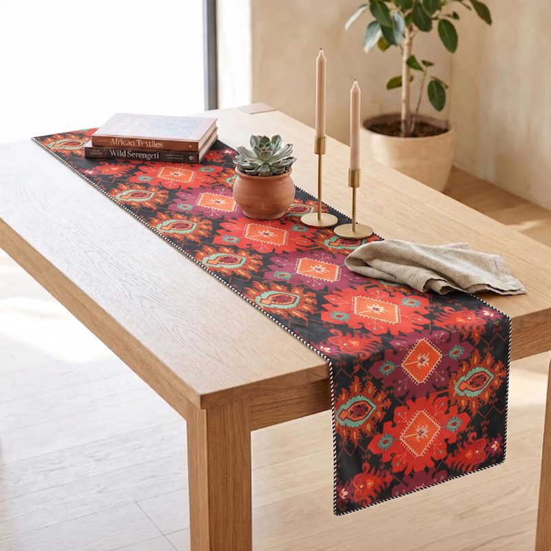 India Circus Verdure Trails Micro Velvet Table Runner - 4 Seater