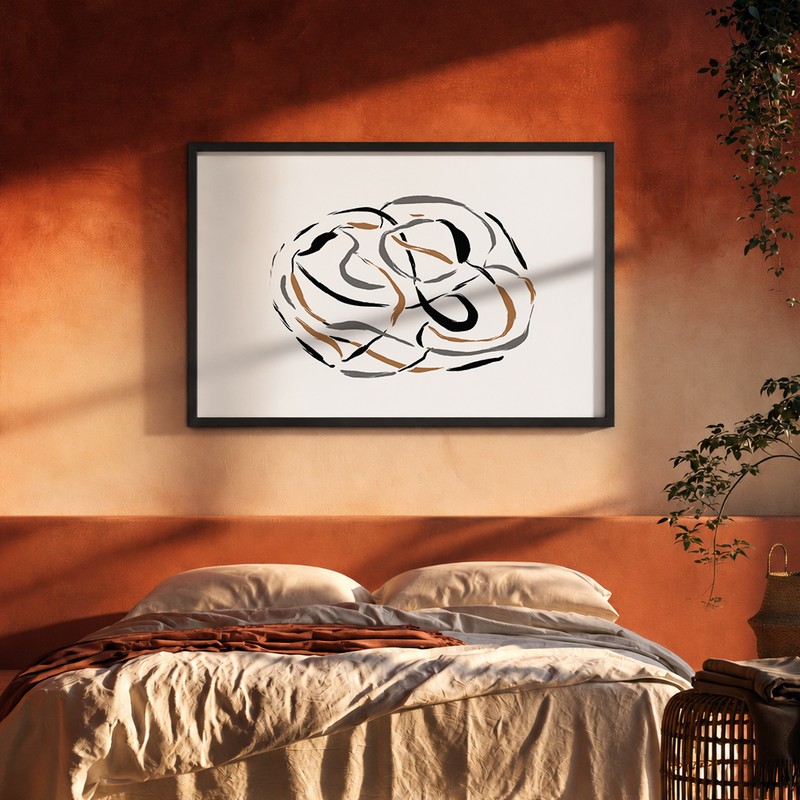 Whirling Harmony Canvas Wall Painting With Frame
