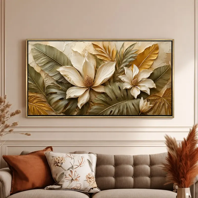 Tropical Magnolia Foliage Canvas Wall Painting