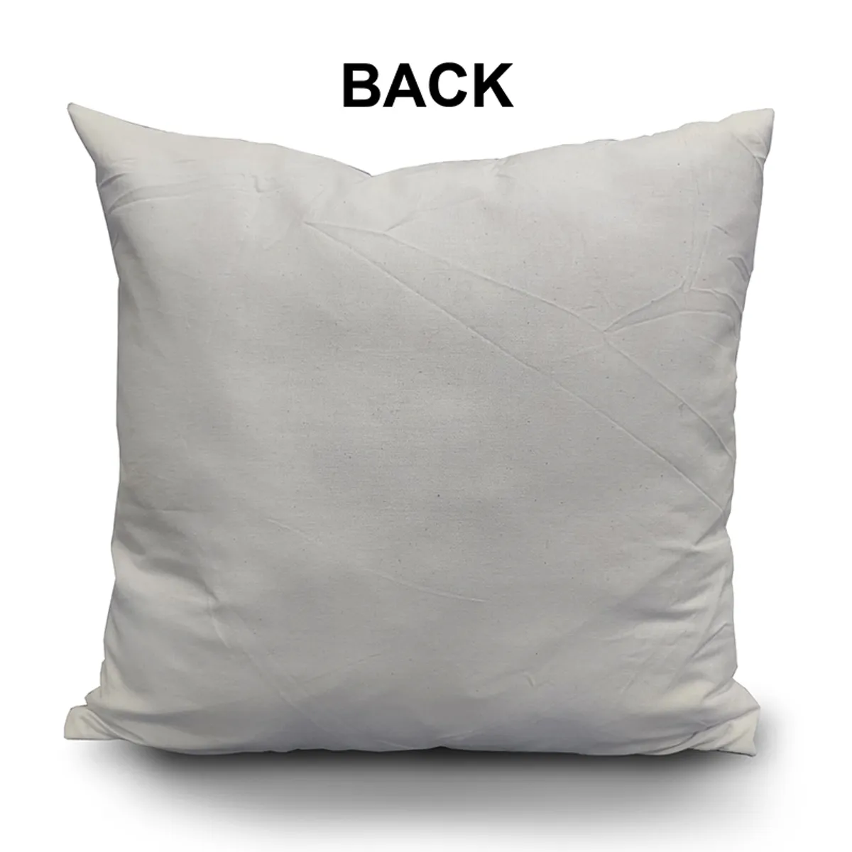 Plain light-coloured back of a square cushion cover
