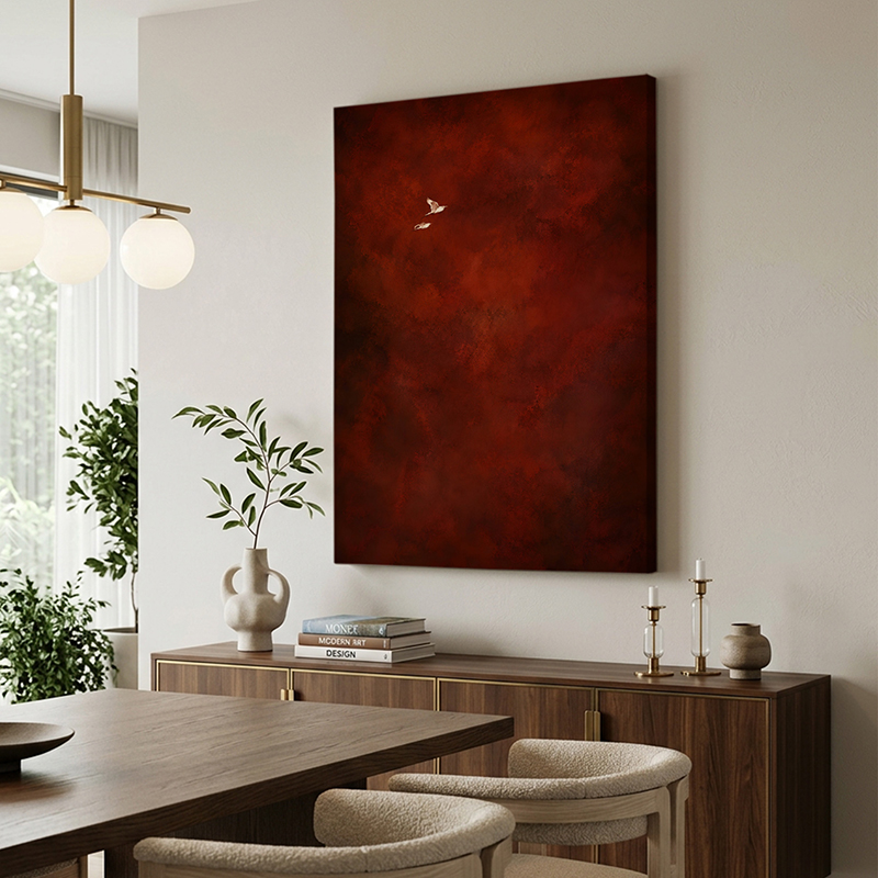 Birds Over Wine Canvas Wall Painting - Small