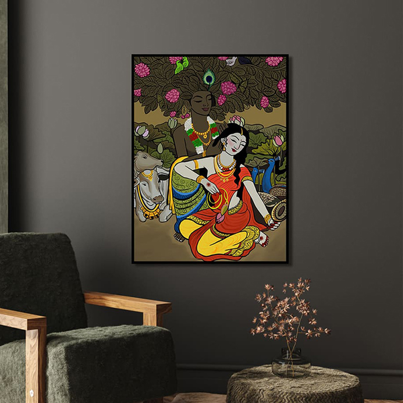 Madhurya Canvas Wall Painting With Frame - Small