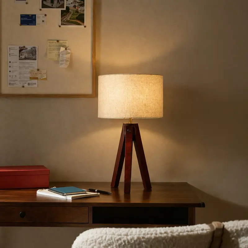 Nordic Tripod Linen Table Lamp