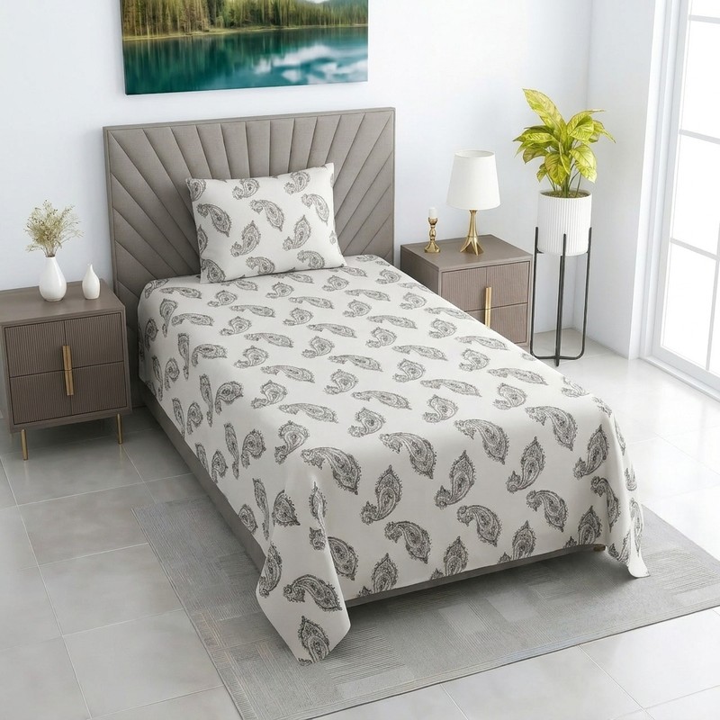 Wildflower Aura Cotton Bedsheet - 330 TC - Single