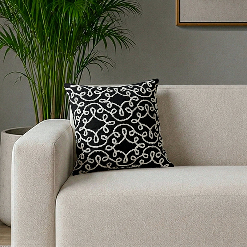 Black Moroccan Cushion Cover