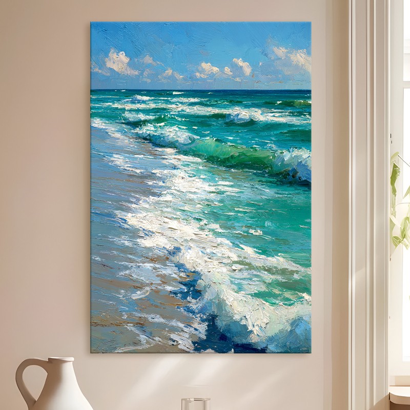 Coastal Surf Gallery Wrapped Canvas Wall Painting