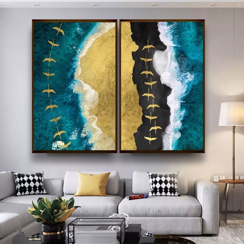Volata Canvas Wall Painting - Set of Two