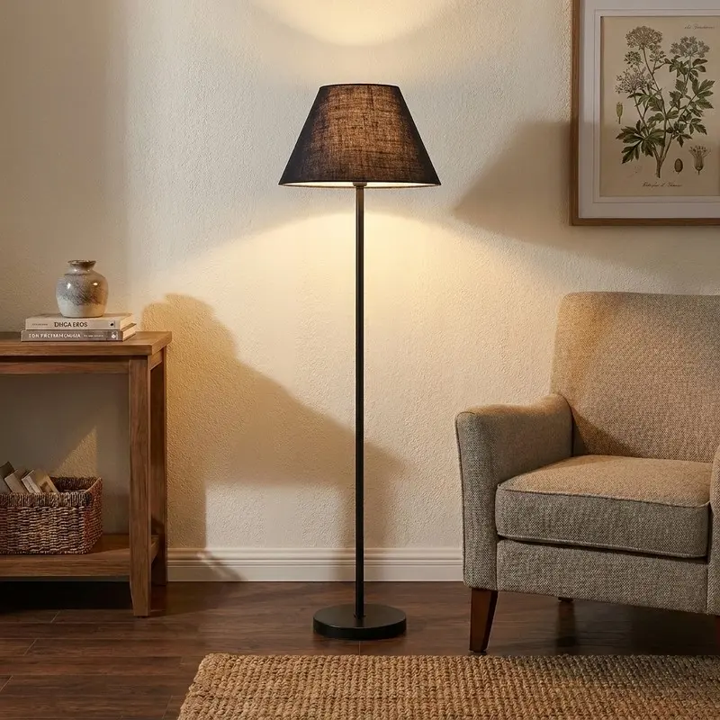 Midnight Blue Jute Floor Lamp