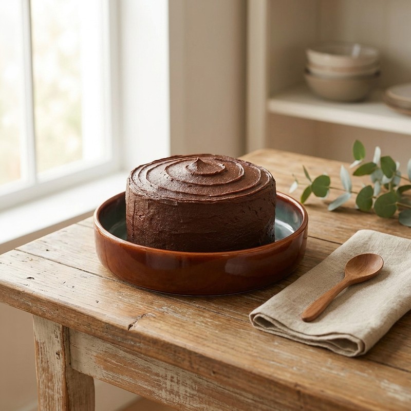 Table Talk Ceramic Salad Bowl (Brown & Blue) - 750 mL - 750 mL