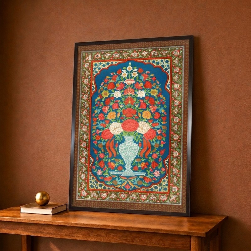 Persian Floral Vase Canvas Wall Painting
