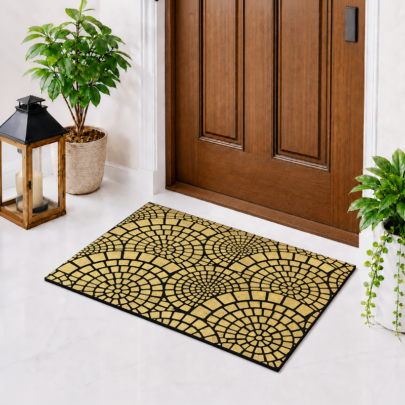 GripNest Rubber Anti-Skid Doormat - Golden - 75 x 45 cm