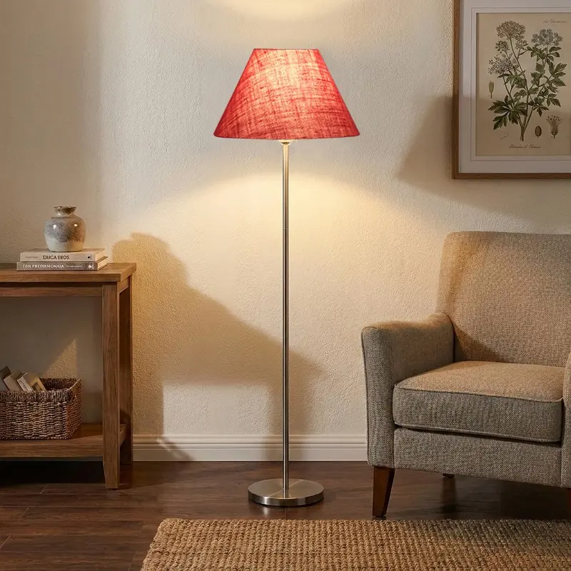 Rose Blush Jute Floor Lamp