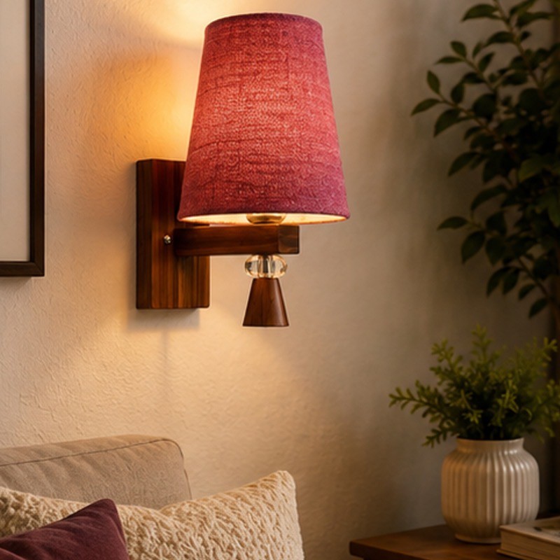 Manor Taper Jute Wall Lamp - Pink