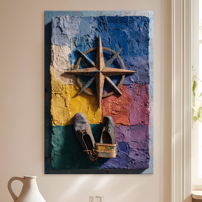 Vintage Boots Gallery Wrapped Canvas Wall Painting