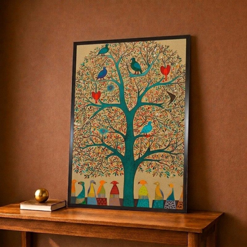 Tree Of Life Birds Canvas Wall Painting