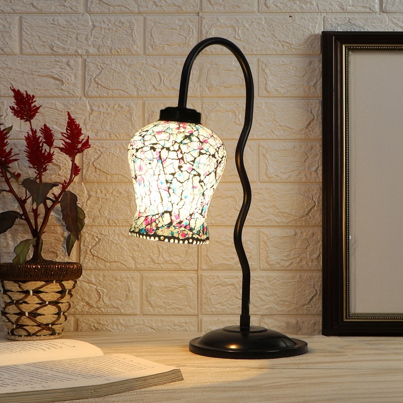 Amazonite Glass Table Lamp - Blue