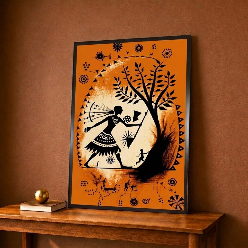 Tribal Woman Harvest Canvas Wall Painting