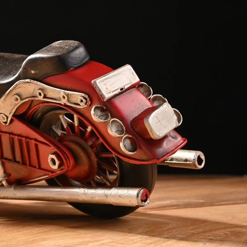 Close-up of the rear wheel and exhaust of the motorcycle showpiece