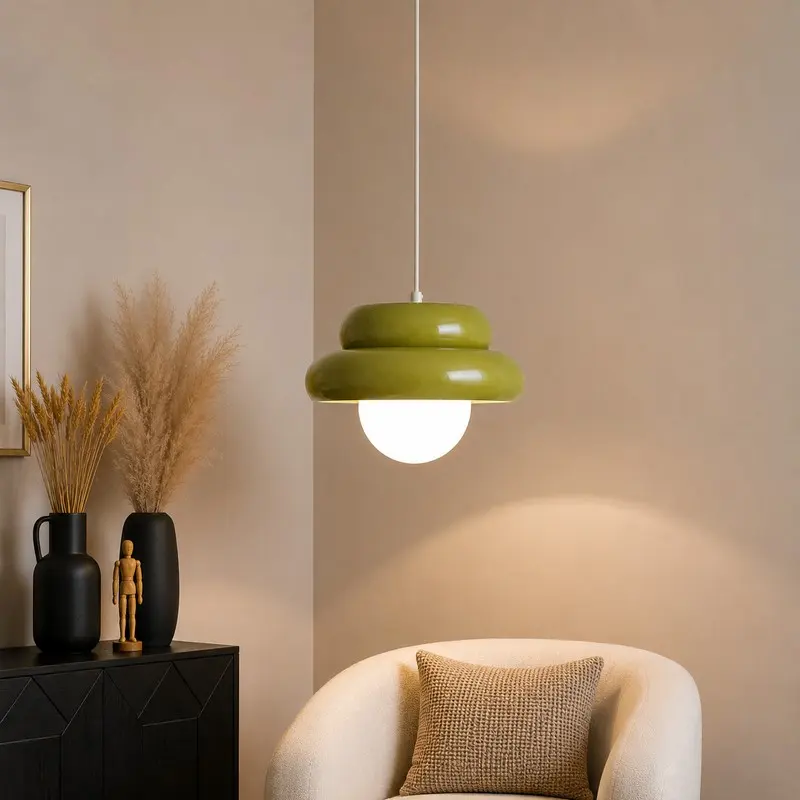Pistachio Orbit Glass Ceiling Lamp