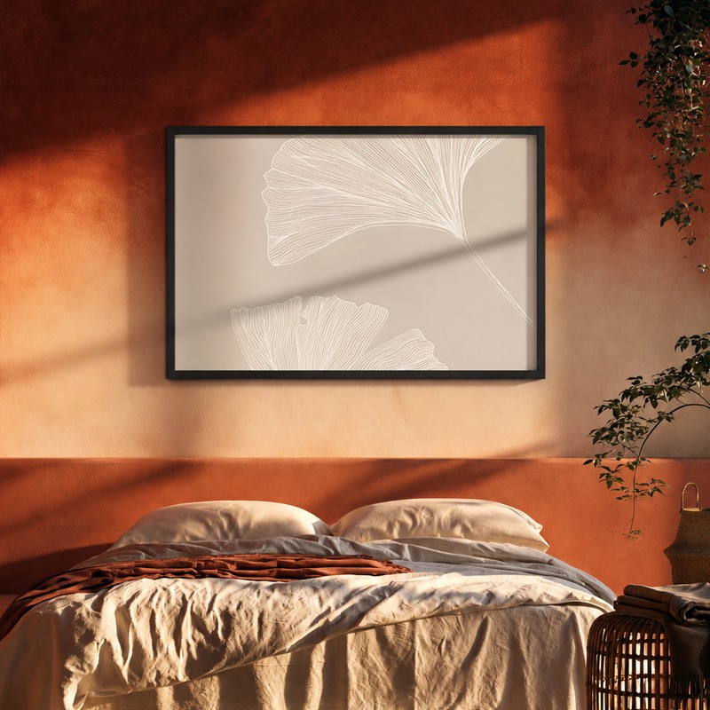 Timeless Petal Silhouette Canvas Wall Painting With Frame
