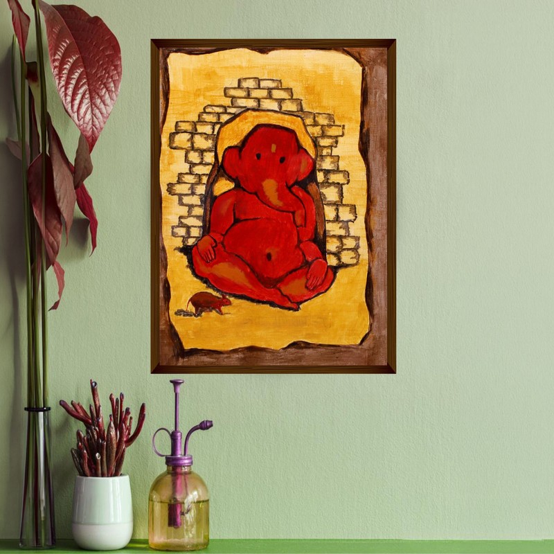 Ganesha’s Blessings Canvas Wall Painting
