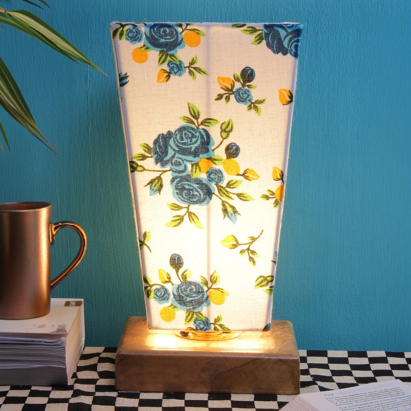 Citriodora Wooden Table Lamp - Blue