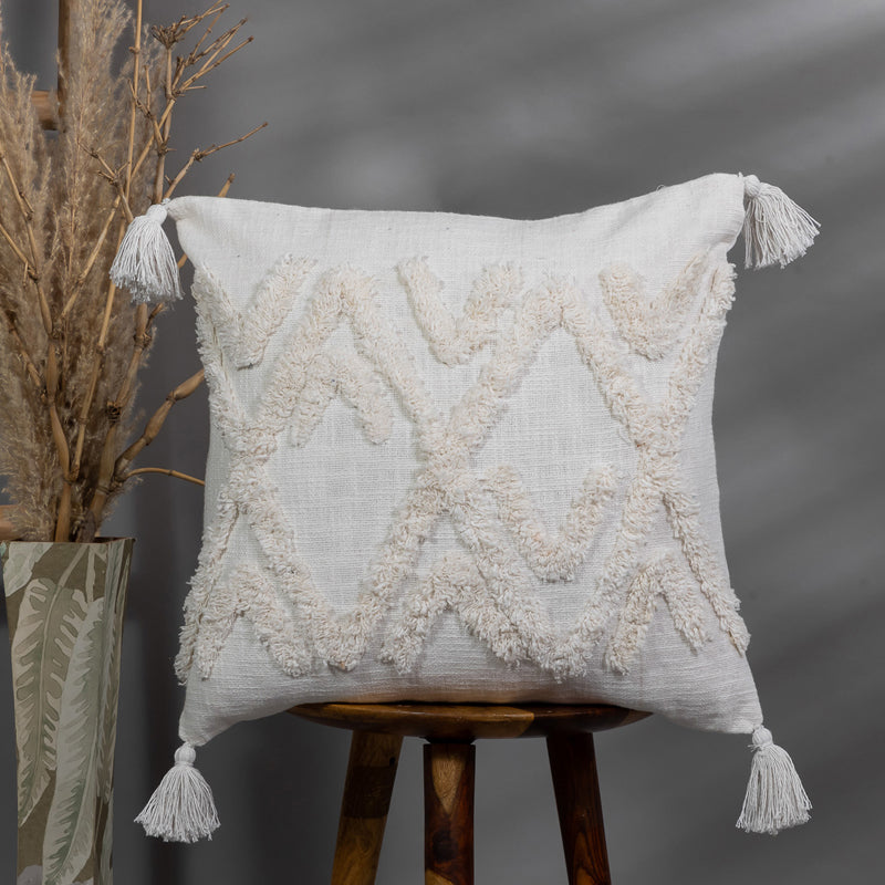 Chevra II Tufted Cushion Cover - 18 x 18 Inches