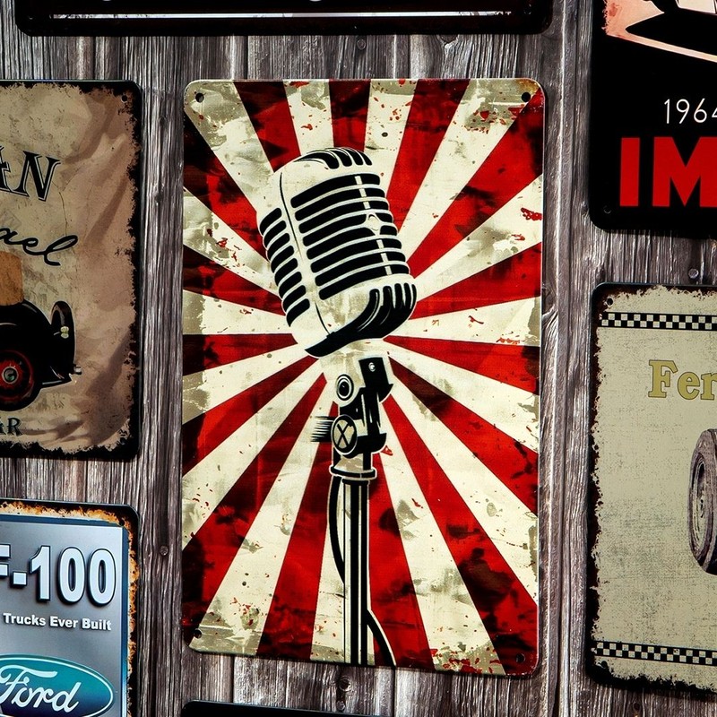 Microphone Metal Wall Accent