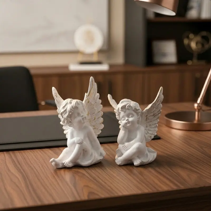 Angel Twins Resin Showpiece - Set of Two