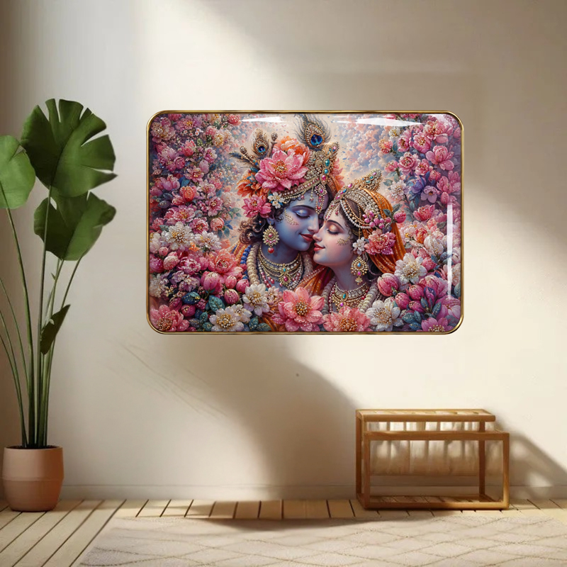 Krishna's Beloved Resin Wall Art With Frame - Small
