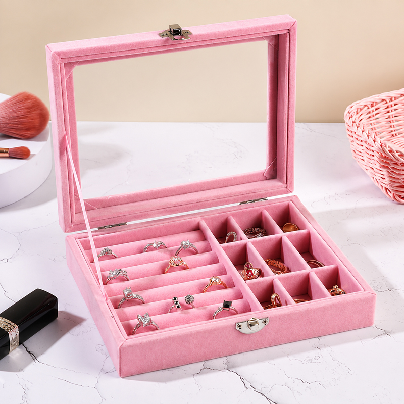 Peony Keepsake Synthetic Fibre Jewelbox - Pink