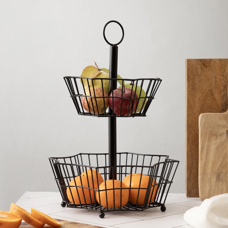 Forage 2 Tier Metal Fruit Basket