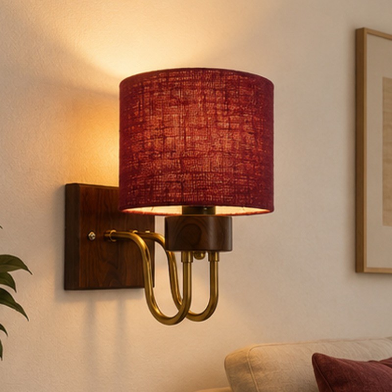 Aurevia Loop Jute Wall Lamp - Maroon